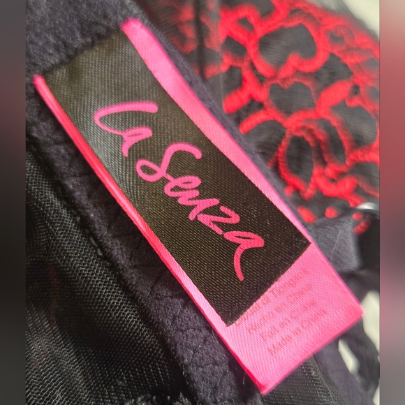 La Senza Black Red Lace Bustier Corset Garter XS - Picture 11 of 12